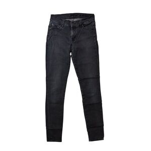 7 For All Mankind Jeans Distressed Skinny Premium Denim Black Size 24 US Size 0‎